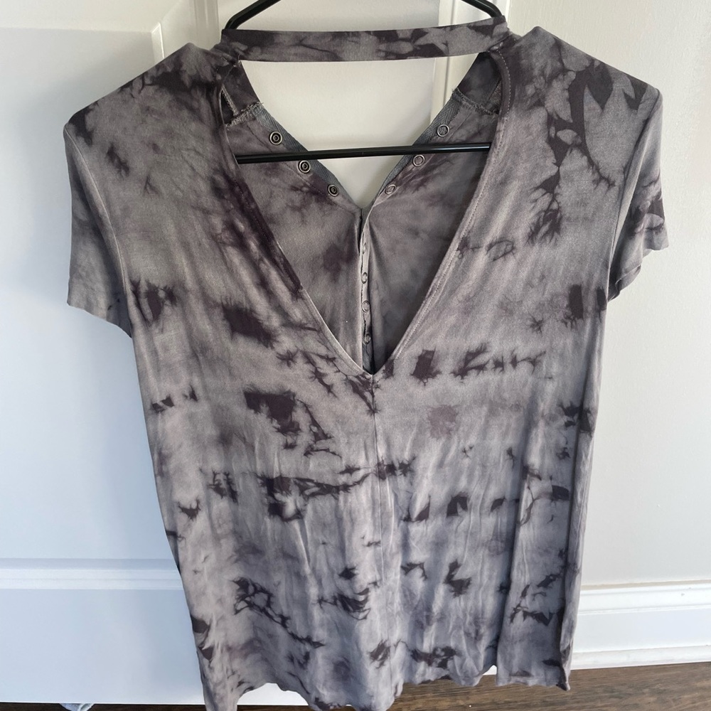 Button Up Cut Out Short Sleeve